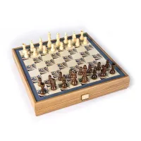 Luxury board game 4in1 Manopoulos Navy Blue Color 34x34 cm CBLS34BLU