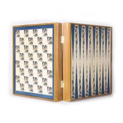 Luxury board game 4in1 Manopoulos Navy Blue Color 34x34 cm CBLS34BLU
