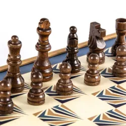 Luxury board game 4in1 Manopoulos Navy Blue Color 34x34 cm CBLS34BLU