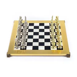 Luxury Brass Renaissance chess set Gold Board Gold/Silver Fig. 36x36 S9BLA