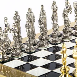 Luxury Brass Renaissance chess set Gold Board Gold/Silver Fig. 36x36 S9BLA